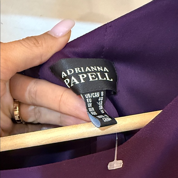 Adrianna Papell Deep Purple Long Sleeve Dress - Picture 6 of 9